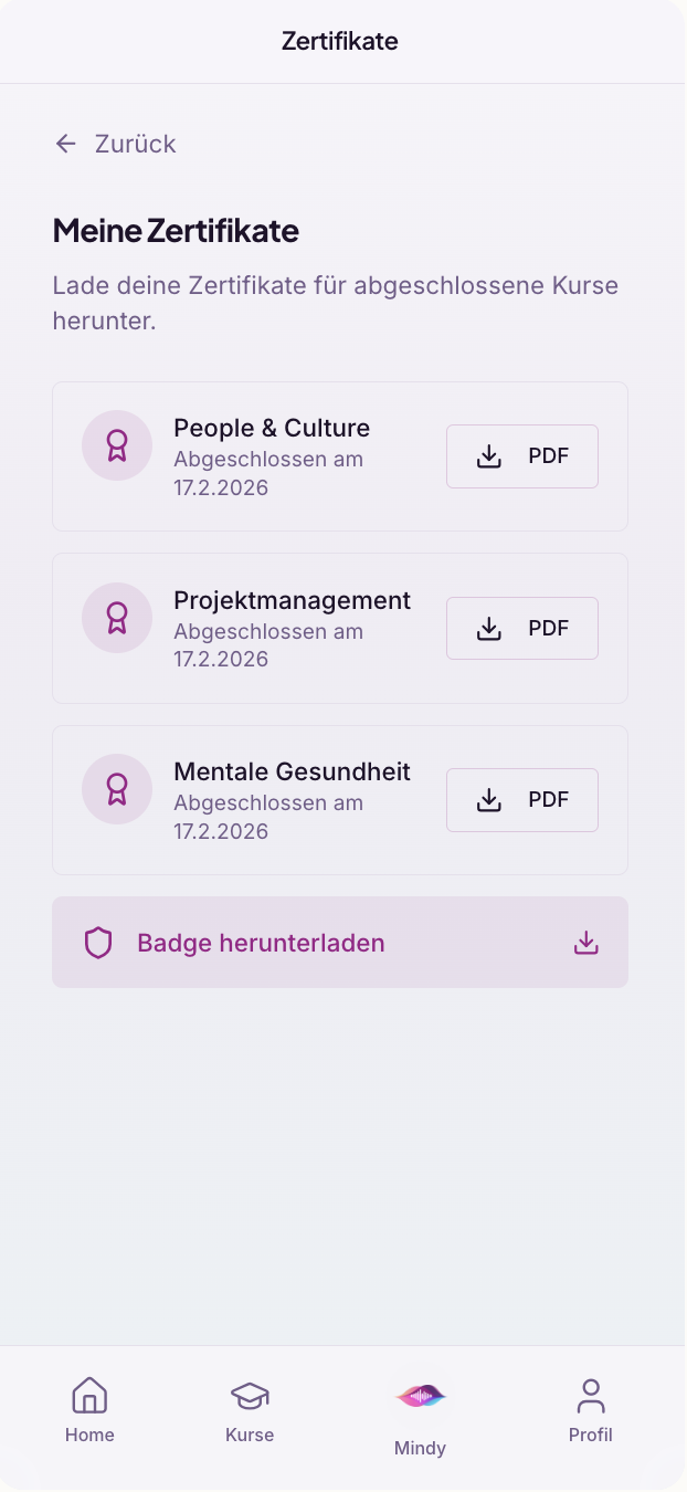 Teilnahmebestätigungen